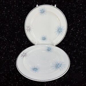 Vintage‎ Easterling Plate Dish Set 2 Star Porcelain Ceramic Mid Century 6"Wide